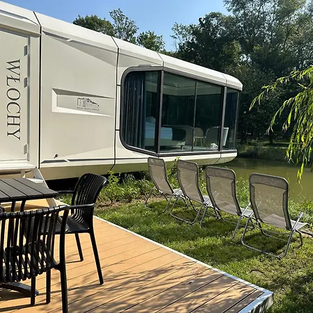 بيت خشبي Palac Wieniawskich - Luksusowe, Caloroczne Glampingowe Nad Jeziorem, Prywatna Balia, Park 10ha